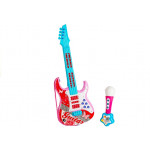 Elektrická gitara s ružovým mikrofónom